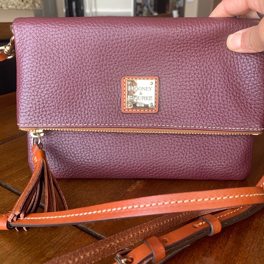 Dooney & Burke Foldover ZIP Crossbody Shoulder Bag
